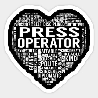 Press Operator Heart Sticker